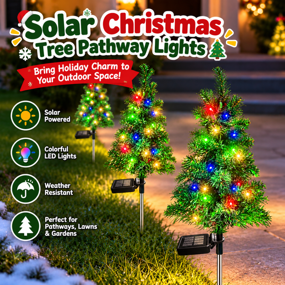 MerryGlow Solar Christmas Tree Pathway Lights