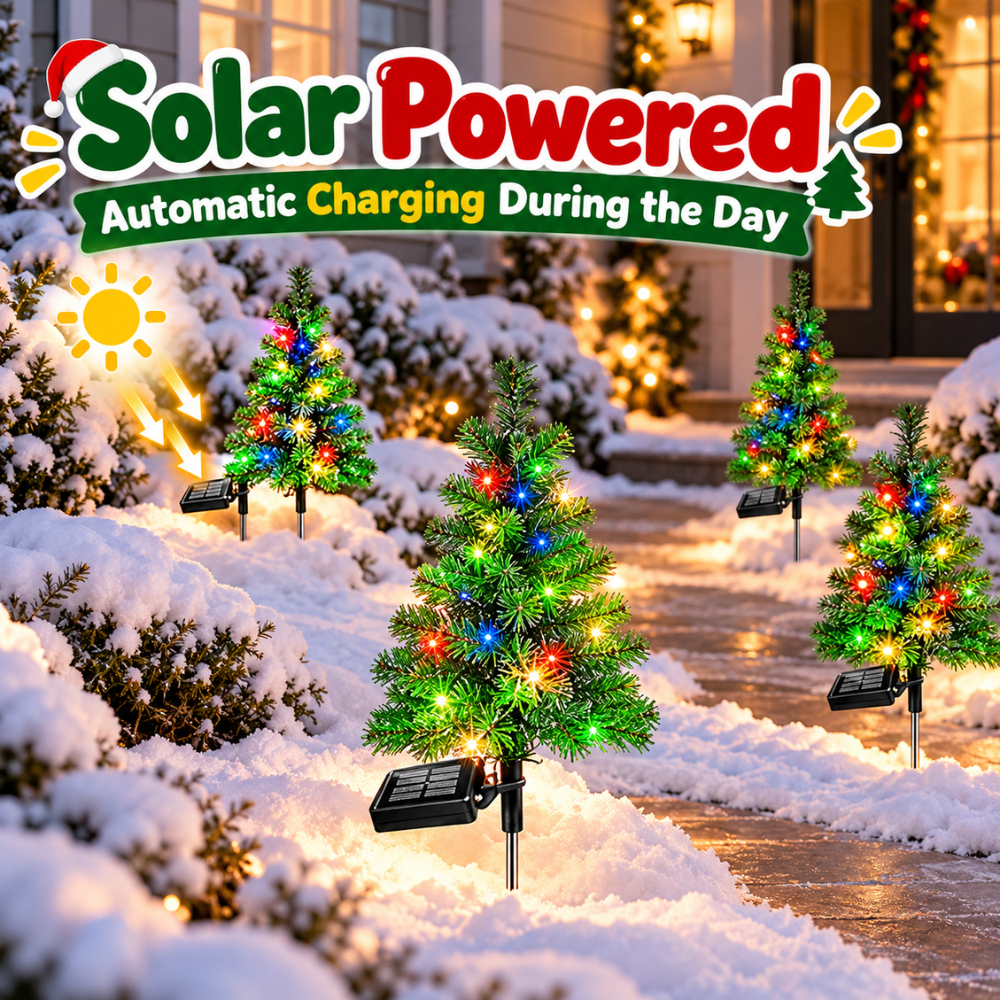 MerryGlow Solar Christmas Tree Pathway Lights