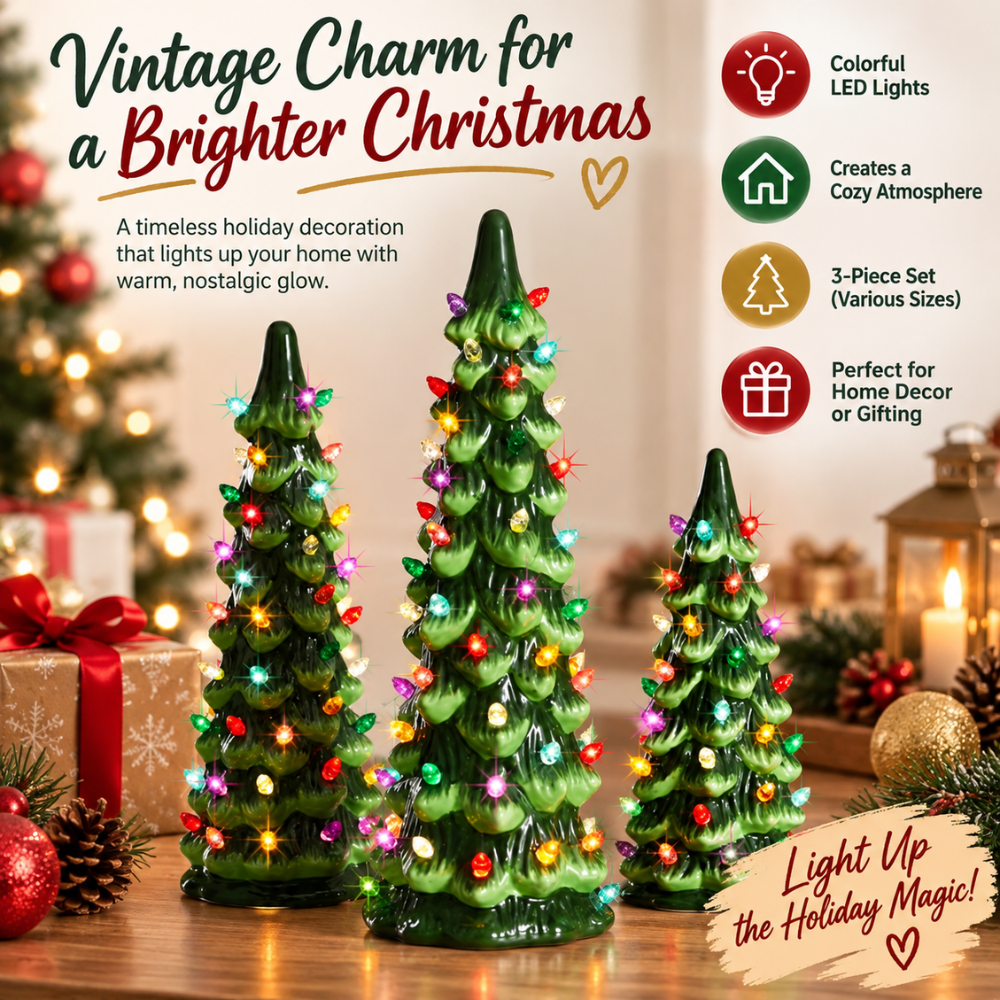 MerryGlow Light-Up Resin Christmas Tree