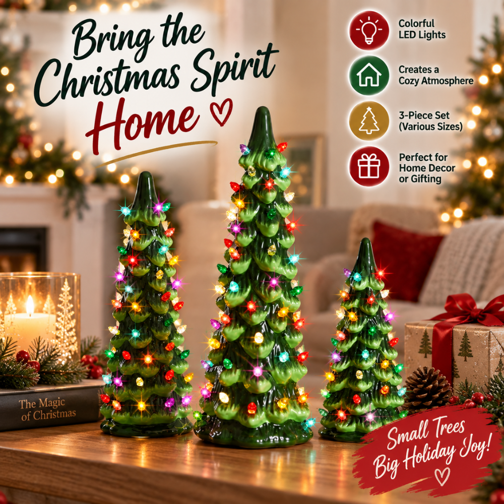 MerryGlow Light-Up Resin Christmas Tree