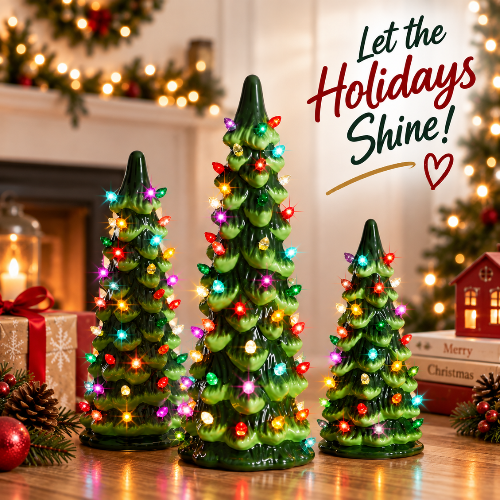 MerryGlow Light-Up Resin Christmas Tree