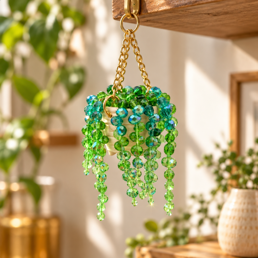 Beaded Hanging Basket