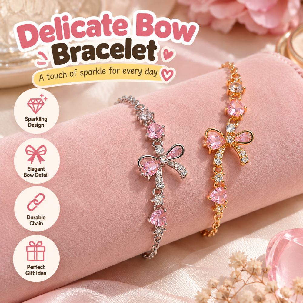 Pink Heart Bow Bracelet