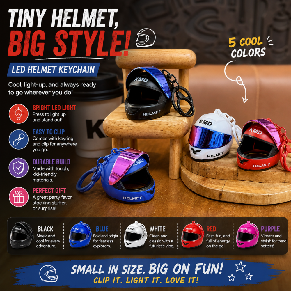 MotoGlow Helmet Keychain