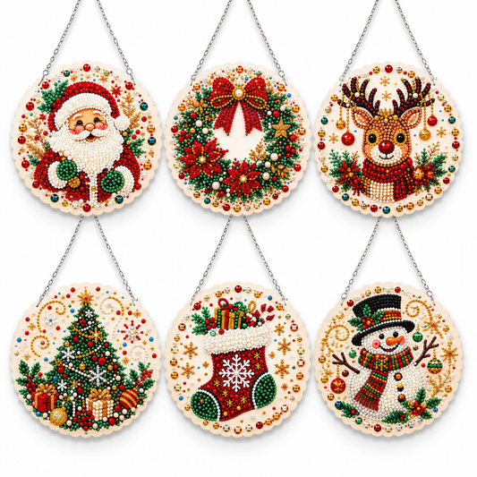 FestiveGlow Beaded Christmas Ornaments