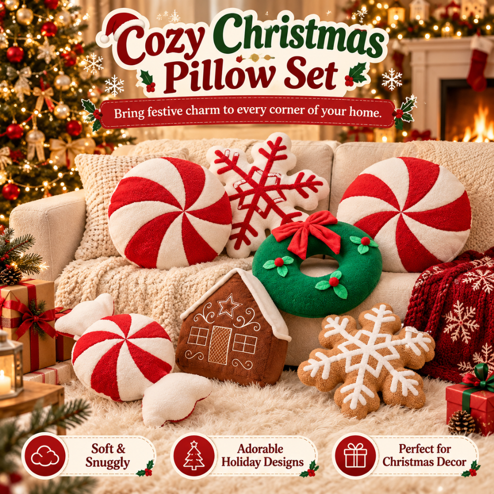 CozyChristmas Plush Throw Pillows
