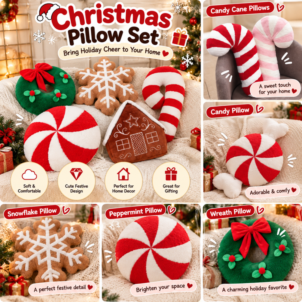 CozyChristmas Plush Throw Pillows